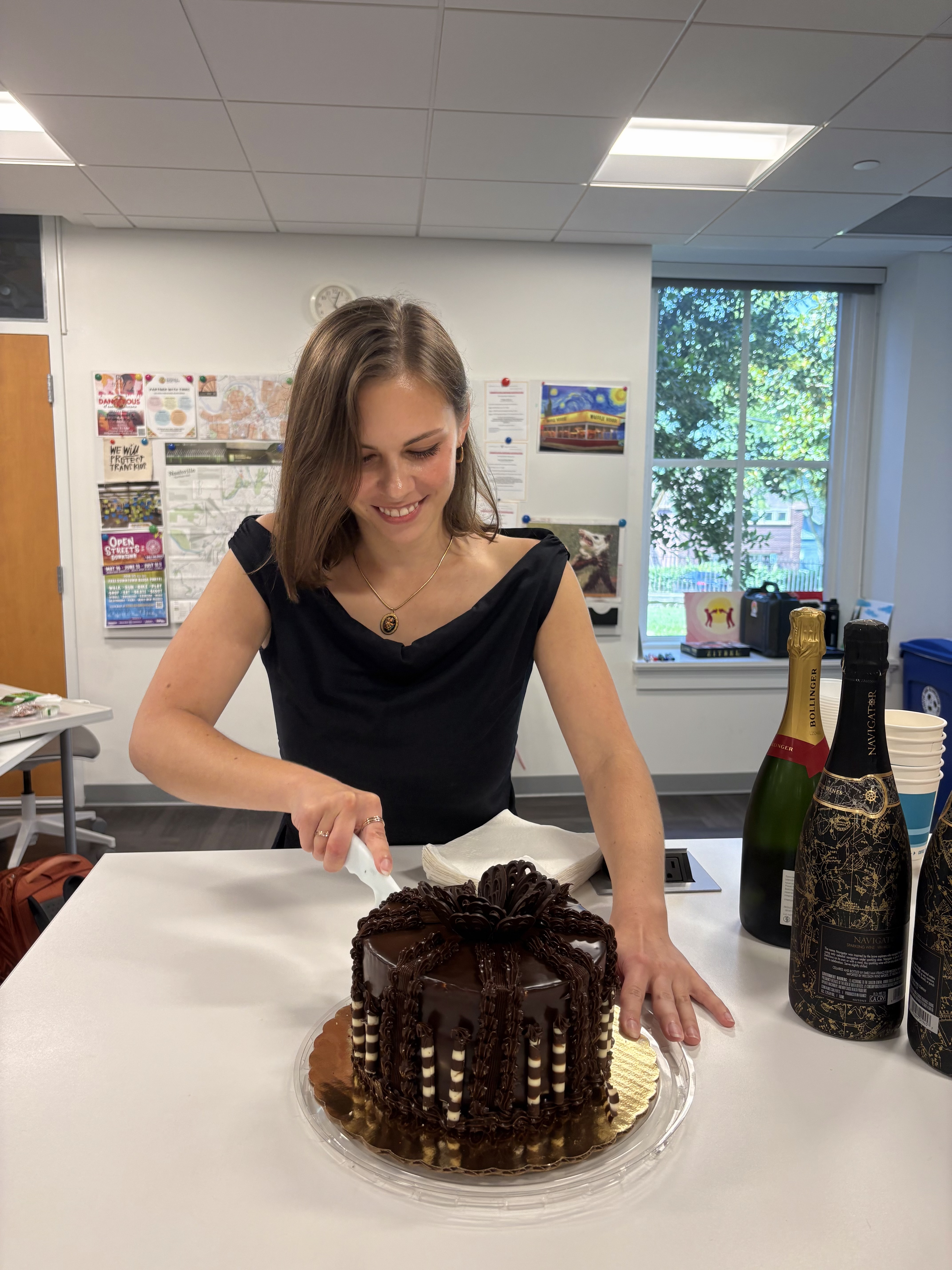 Polina celebrating her successful PhD defense.