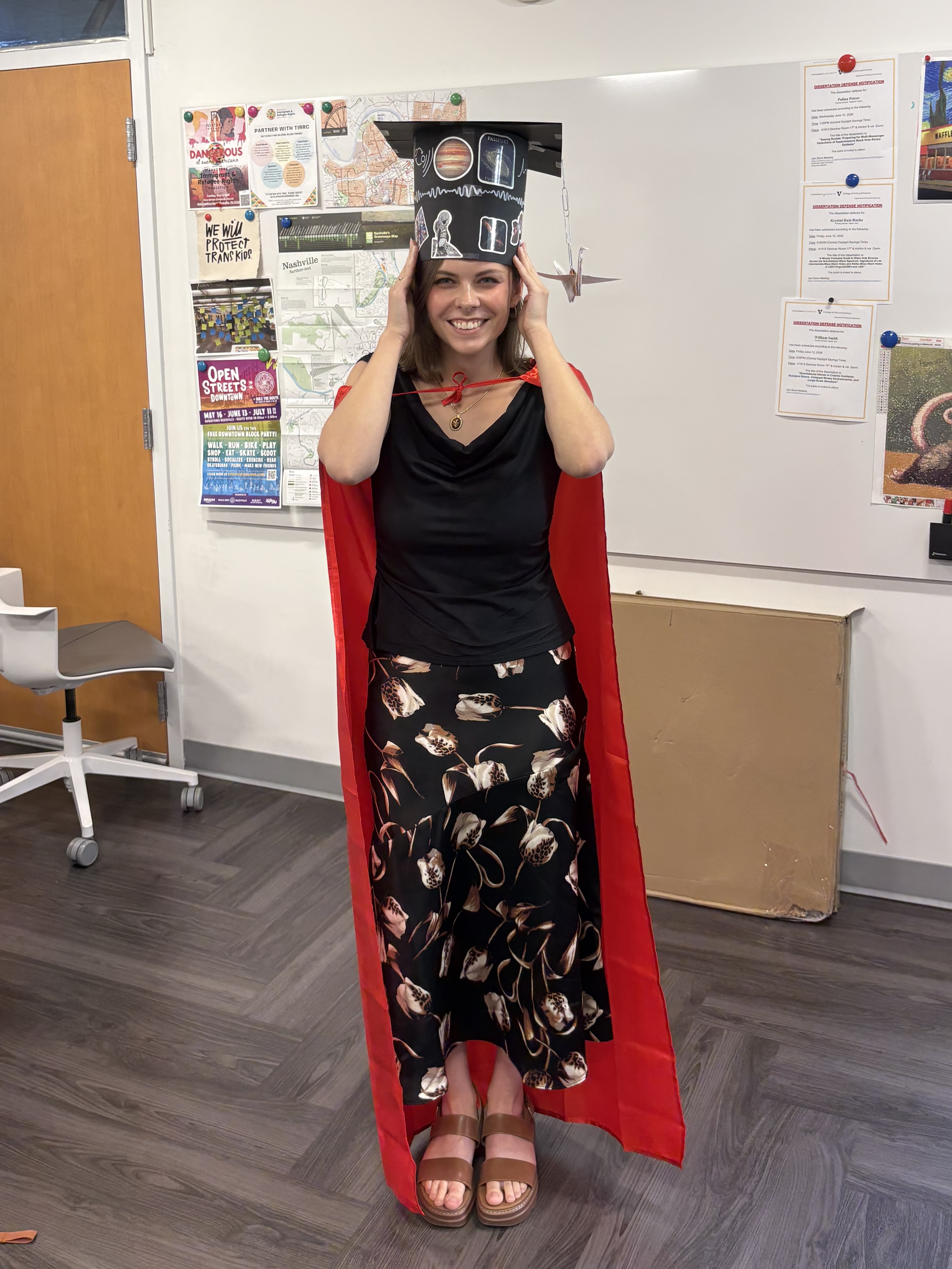Polina celebrating her successful PhD defense.